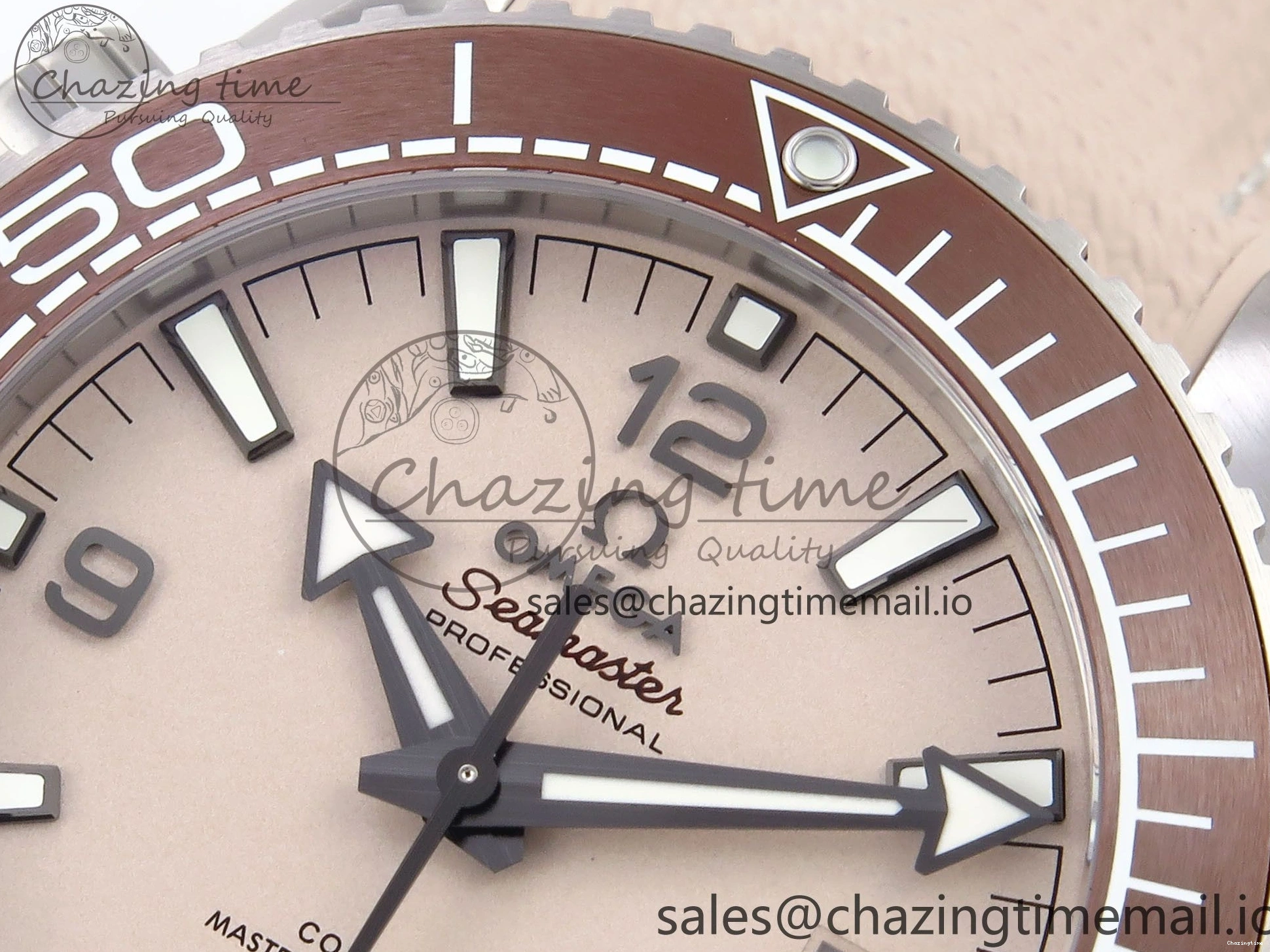 0323 Planet Ocean 43.5mm SS VSF 1:1 Best Edition Brown Bezel Sand Dial on Sand Rubber Strap A8900 Super Clone Neat 7710